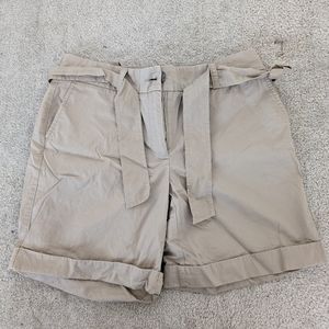 Lands End Khaki Roll up Dress Shorts with Belt